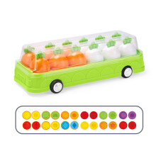 Kleurrijk plastic leerbusspeelgoed met kleurrijke vormen voor
