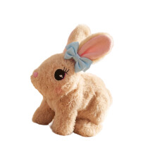 Jouet lapin blanc numérique naturel, marche-des lapins mignons