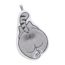 Microfiber Hand Towel Lovely Cats Shape Water Absorbent-Gray