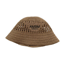 Chapeau de soleil en coton brodé élégant, bandeaux-Kaki