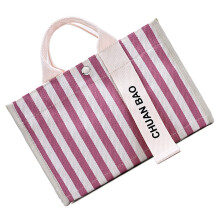 Fashionable PU Handbag Shoulder Bag Canvas Crossbody Bag-Purple