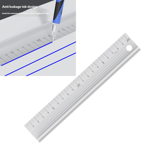 Engineering Scale Anti Slip Grip Aluminum Alloy Ruler-30 1
