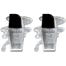 wet n wild Wild Shine Nail Polish, Kaleidoscope, Glitter Top Coat, Nail Color (Pack of 2)