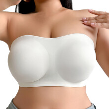 Antislip siliconen strapless bh, gewatteerd-abrikoos XXXXL
