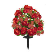 Realistische bloem kunstmatige groene plant met paal voor-Rood