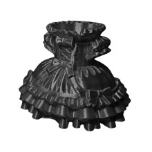 3D-geprinte prinses jurk pen cup bureau pen organisator-Zwart