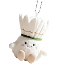 Porte-clés en peluche boule de plumes,-penda poupée de badminton