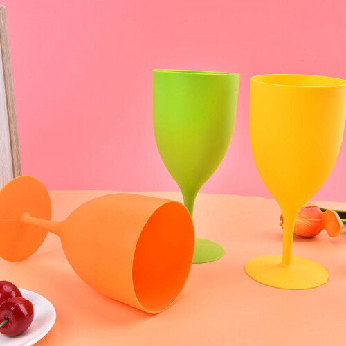 Frosted Plastic Wine Glasses Set, 6 pcs, 300ml 1