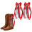 Western Cowboy Boot Bows Ribbon Bows With Star-Navy blue 5