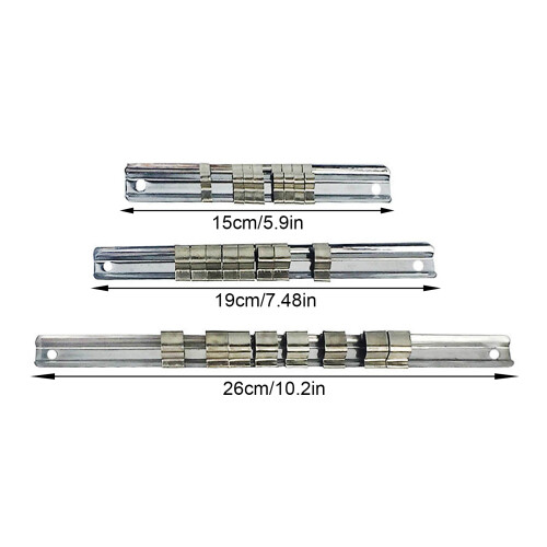 3Pcs 8 Clip Socket Rack Holder for 1/4Inch 3/8Inch 1/2Inch 2