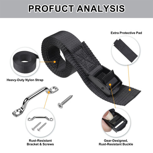 Strong Battery Hold Down Straps with Soft Protective Pad for 1
