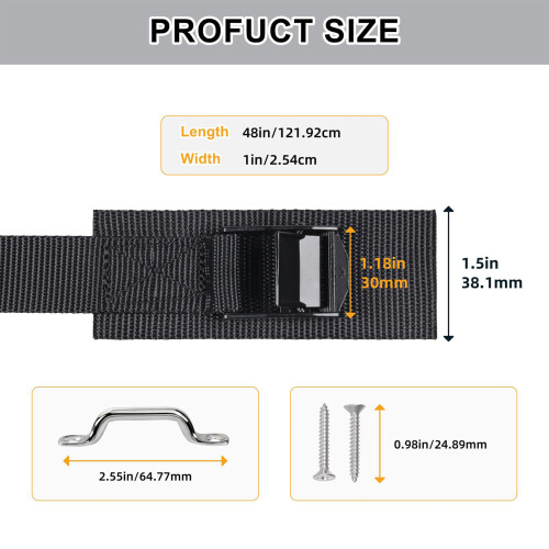 Strong Battery Hold Down Straps with Soft Protective Pad for 2