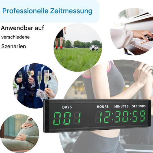 LED Countdown Timer, Gym Timer, 9-Digit, 2-Inch Digits, 999-Day Short-Term Timer, Student & Office 1