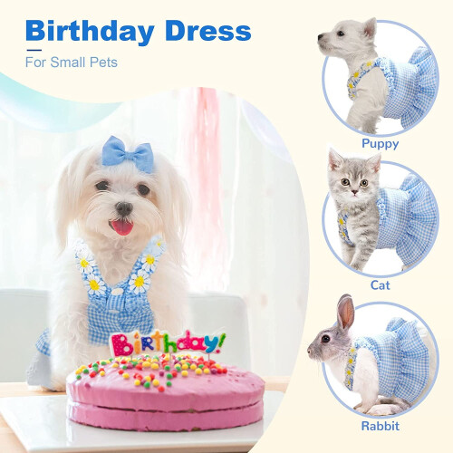 Vestido xadrez para cães pequenos e filhotes (1 peça) 2