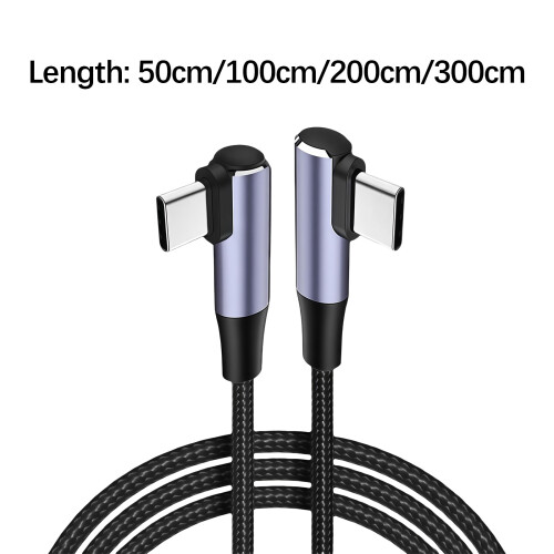 Le câble ergonomique tressé de type C coudé à 90 degrés-300cm 2