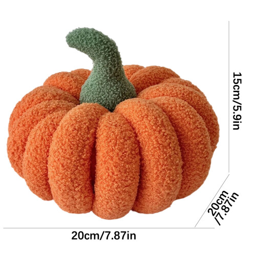 Gewebtes Kürbiskissen 20x15cm Orange Herbstdeko 2