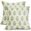 Conjunto de 2 capas de almofada florais 50x50cm (20x20 polegadas) em amarelo-água 1