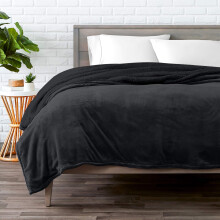 Bare Home Sherpa Fleece Blanket Reversible Black King