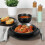 16-Piece Stoneware Dinnerware Set – Semi-Matte Black 5