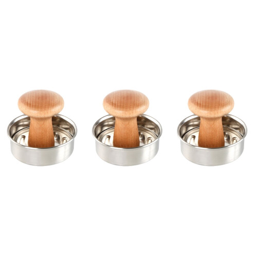 Presse à hamburger ronde en acier, 3 pièces