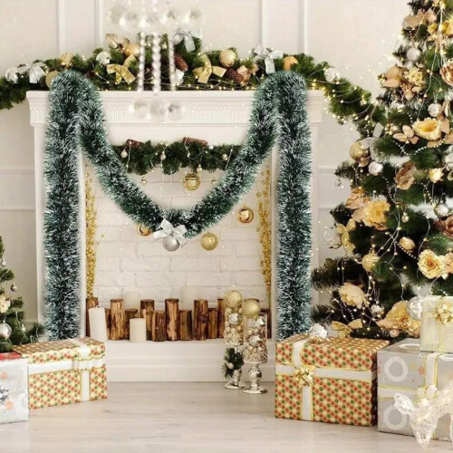 2 meter lange metallic gedraaide kerstslinger 1