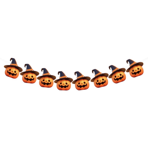 Conjunto de bandeirolas de Halloween com 8 peças + corda. 2