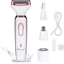 Elektrischer Damenrasierer, Haartrimmer für Gesicht, Nase, Augenbrauen, Bart, Schnurrbart, Arme, Bei