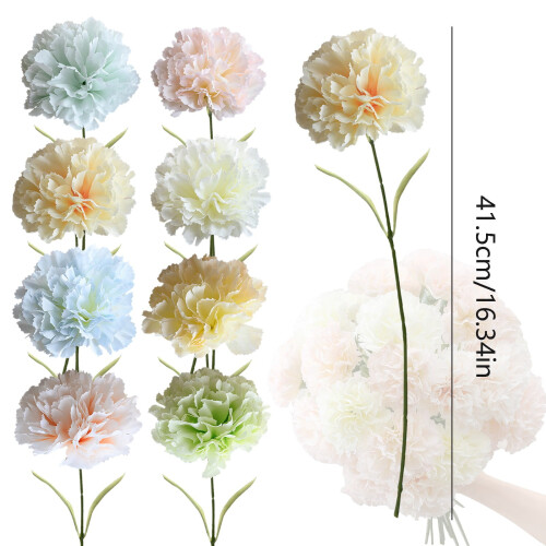 Ægte Blå Nelliker 40 cm Kunstige Blomster 1 stk 2