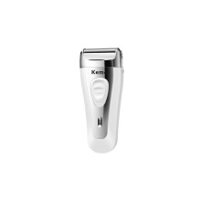 Rasoio elettrico (bianco) con funzione di ricarica USB, portatile, con lama rimovibile.