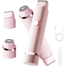 (Pink) Epilierer für Damen mit zwei Aufsätzen, präziser Haartrimmer für den Intimbereich, schmerzfre