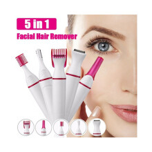 5-in-1 Epilierer für Damen: Bikinizone, Augenbrauen, Nase, Gesicht – alles zur Haarentfernung.