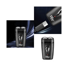 Rasoio elettrico a doppia testina con lama lavabile ad acqua e funzione di ricarica USB, rasoio port