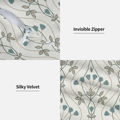 Conjunto de 2 capas de almofada decorativas em tons de turquesa com estampa de tulipas, 50x50cm (20x20 polegadas). 2