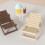 Chaise de plage pour maison de poupée, Mini chaise longue-brun 7