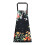 Schwarze Küchenschürze mit Blumenmuster für Damen mit Tasche 2