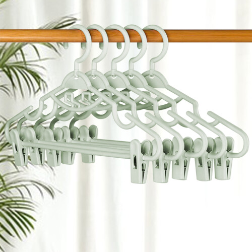 5er-Pack faltbare Kleiderbügel mit Clips – Blau 1