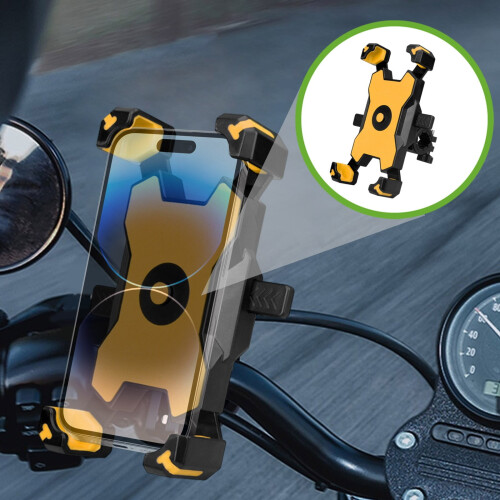 Motorcycle Phone Mount Metal Lock Handlebar Clamp 1 1