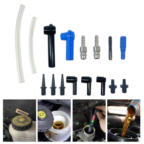 Complete Brake Bleeding Cylinder Adapter Set 16Pcs Plastic 1