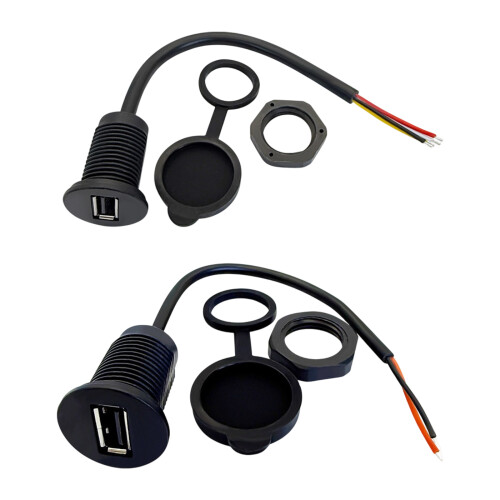 Embedded Mount USB Female Adapters with Copper Cable-P4 1