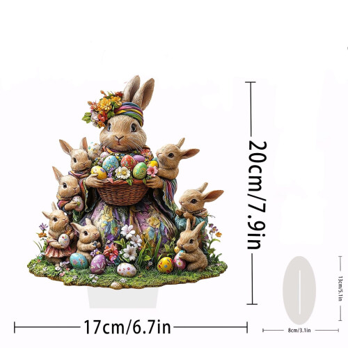 Dekor av påskehare-eggfigur 1 stk 2