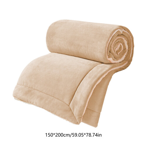 Milk Velvet Throw Blanket Beige 59" x 79" 2