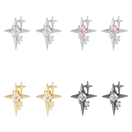 Breloques tendance pour écouteurs étoile à quatre points,-Or 1