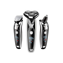 3-in-1-Elektrorasierer/Bartrasierer für Herren mit Präzisionsklinge, Schwarz