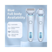 (Blau) Schmerzloser Haarentfernungs-Epilierer, USB-wiederaufladbar, Trimmer für Damen, Körperrasiere