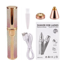 (Gold) 2-in-1 Elektrischer Augenbrauentrimmer, USB-wiederaufladbar, Körper- und Gesichtshaarentfernu