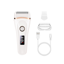 Elektrischer Damenrasierer, USB-aufladbarer Bikini-Trimmer für den ganzen Körper, wasserdicht, LCD-D