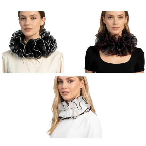 French Styles False Collar Decorative Collar Neck-wine red 1
