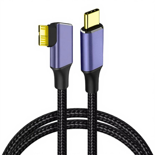 Versterkte MicroB naar Type C 3.0-kabel met vergulde-1,5m 1