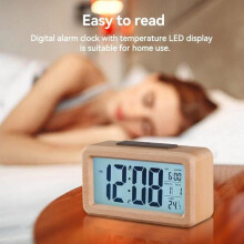 Digital Alarm Clock, Bedside Clock, Wooden Digital Alarm Clock, LED Digital Clock