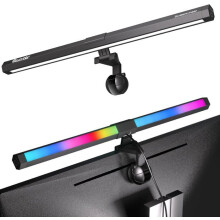 Lampa Monatóireachta Ríomhaire USB LED 40cm, Barra Solais RGB, Solas Comhthimpeallach Inchoigeartaithe le 15 Dath Soilsithe